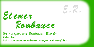 elemer rombauer business card